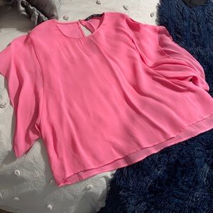 Short sleeves hot pink top